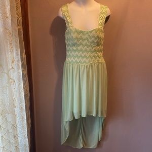 Sea foam green mint Prom dress size medium high low hem with lace bustier